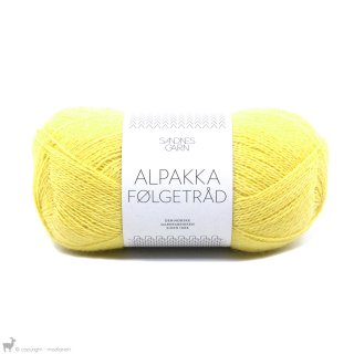  Lace - 02 Ply Alpakka Følgetråd Jaune Citron 9005