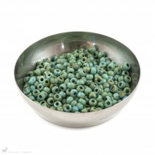  Perles de rocaille Perles rocailles 6/0 Opaque Turquoise Blue Picasso 4514